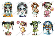 Quirky Halloween Girl Clipart Zombie, an Illustration by designcity5 (Thumbnail 3 of 5)