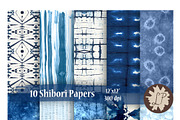 Blue Shibori Paper Pack, a Pattern Graphic by Liz Plummer (Thumbnail 5 of 5)