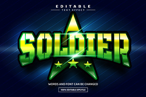 Soldier 3D Editable Text Effect