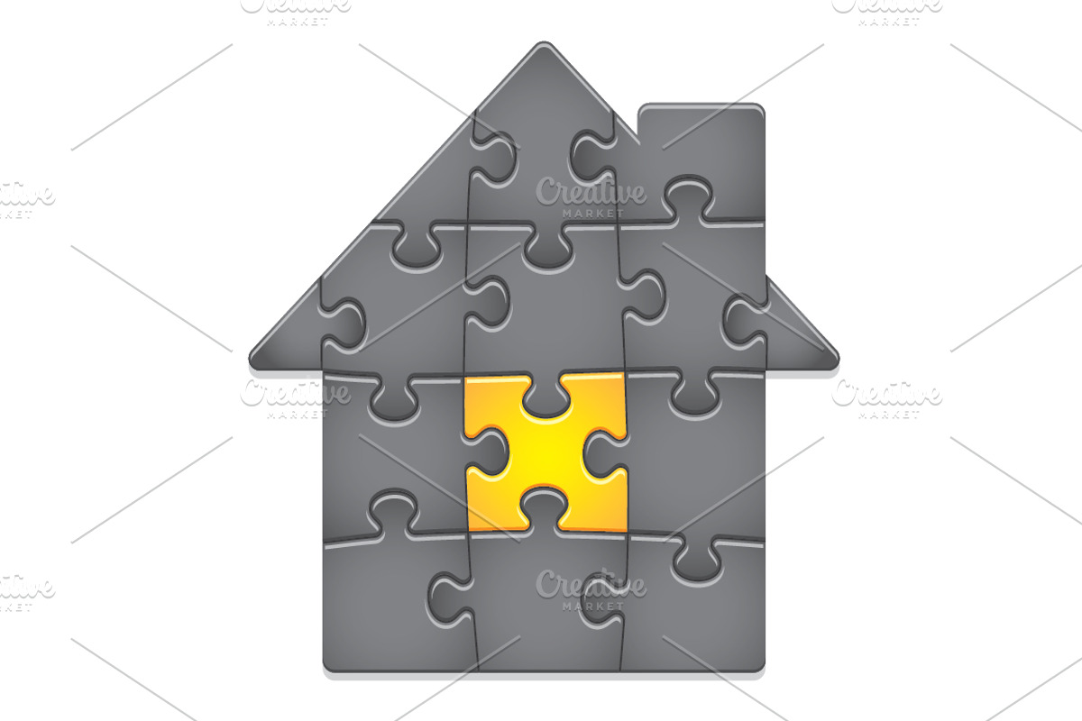 Jigsaw Puzzle House. 14 pieces., an Illustration by Maril (Photo 2 of 3)