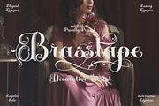 Brasstape Decorative Script, a Blackletter Font by madeDeduk (Thumbnail 1 of 10)