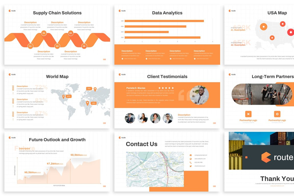 Route - Logistic Powerpoint Template, a Presentation Template by SlideFactory (Photo 3 of 4)