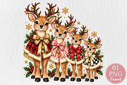 Cute Christmas Reindeer Family PNG, a Seasonal Illustration by Rose Art (Thumbnail 1 of 4)