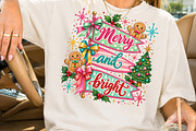 Merry and Bright Christmas PNG, a Seasonal Illustration by Rose Art (Thumbnail 2 of 4)