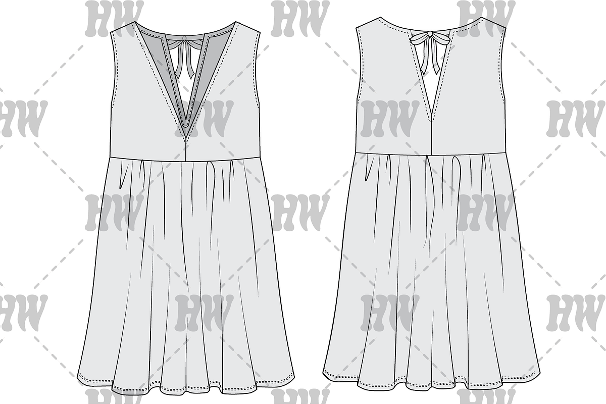 Low V Summer Dress Fashion Flat, a Shirt Mockup by haydenwentworth (Photo 1 of 3)