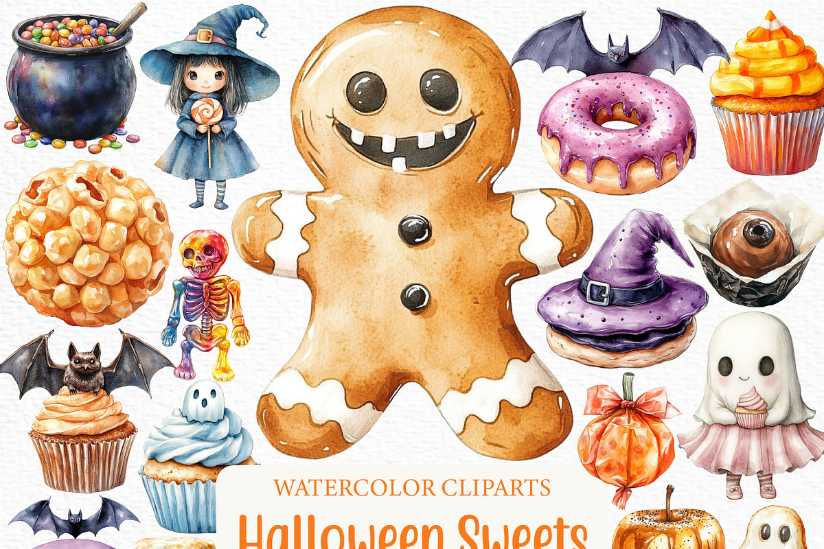 Cute Halloween Sweets PNG, an Illustration by Craft Nest (Photo 1 of 6)