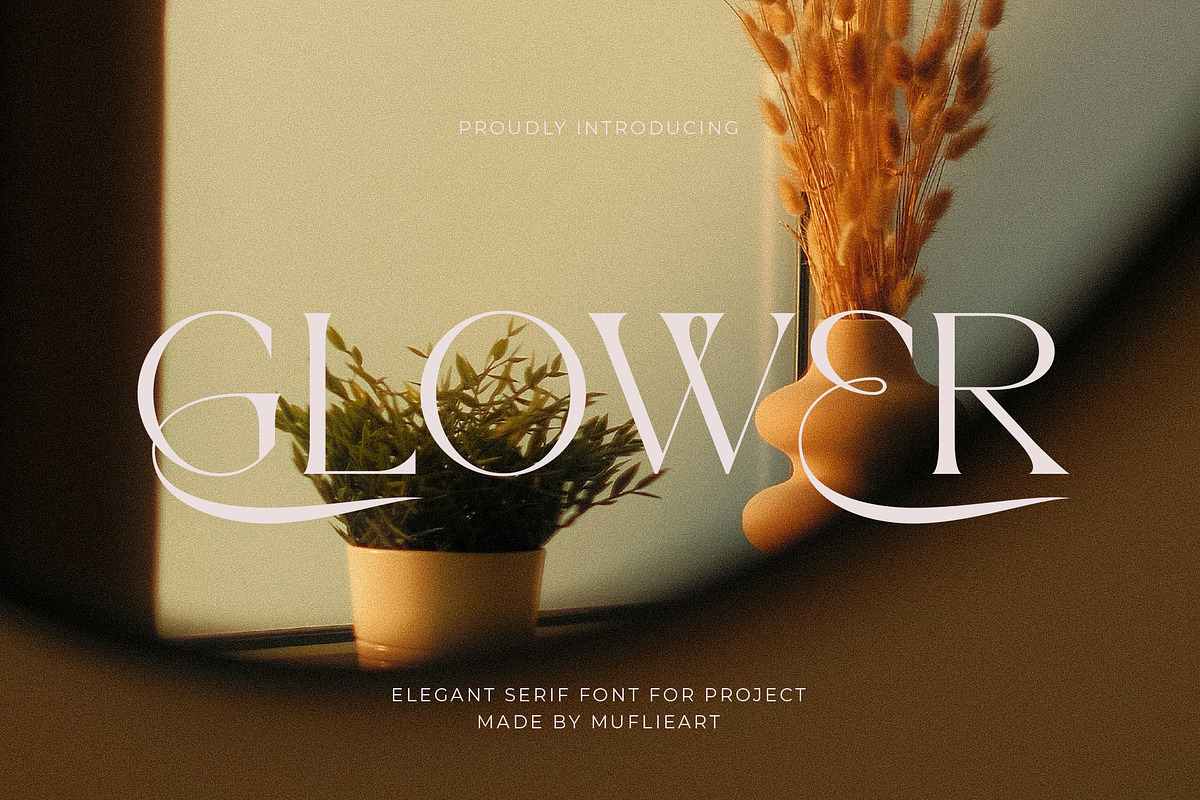 Glower - Elegant Serif Font, a Serif Font by Muflieart (Photo 1 of 10)