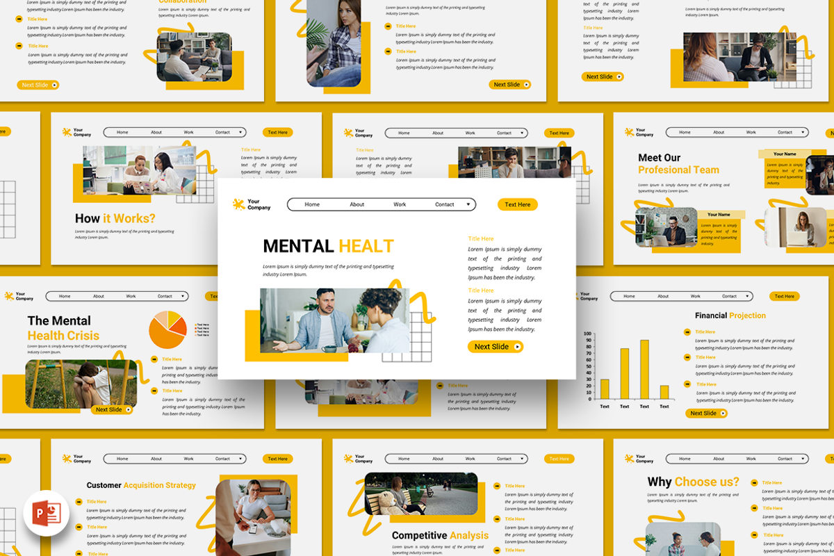 Mental Health - PowerPoint Template, a Presentation Template by Iqsiart Studio (Photo 1 of 3)