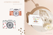 Photo Camera Watercolor Set, an Illustration by natalisart (Thumbnail 3 of 7)
