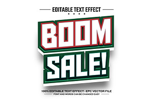 Boom sale 3D editable text effect, a Layer Style Add-On by nicemorning