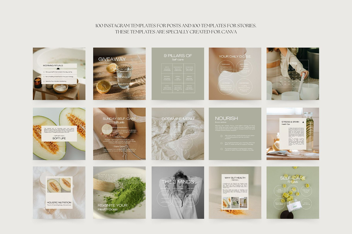 Wellness Instagram Templates II, a Social Media Template by Instprofi | Studio Estimo (Photo 6 of 10)