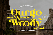 Qurgo Woody | Stylish Retro Serif, a Serif Font by Denustudios (Thumbnail 1 of 13)