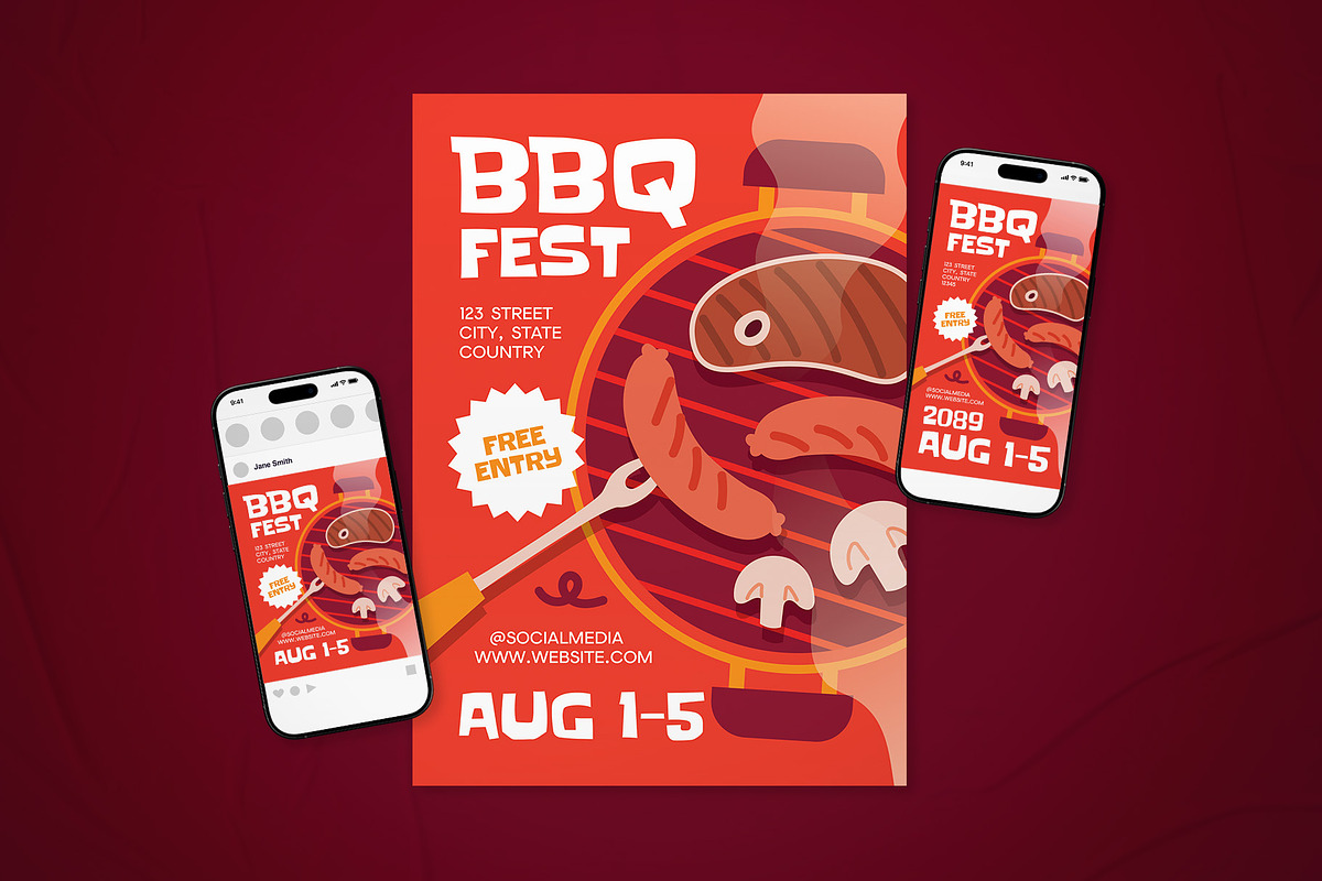 BBQ Festival Event Flyer Set, a Flyer Template by The Good Store (Photo 1 of 2)