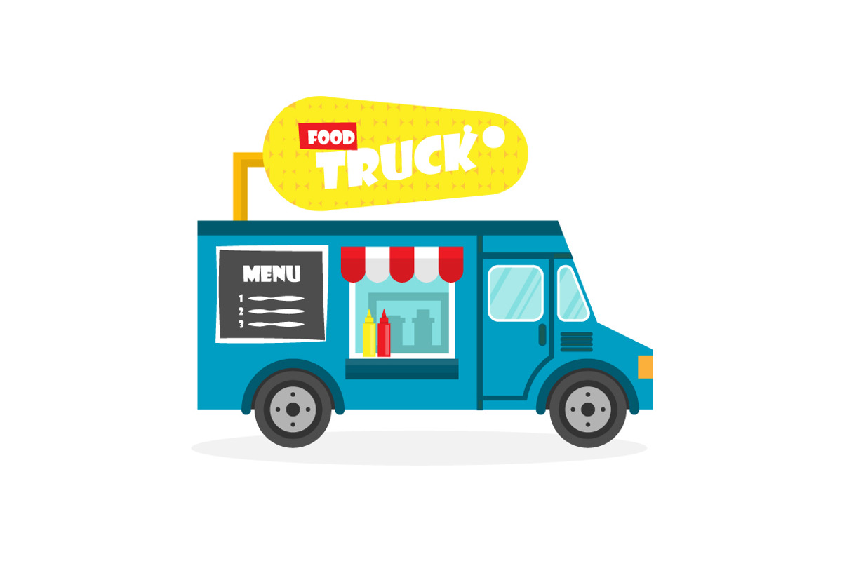 Set of vector food trucks, an Object Graphic by flatart (Photo 5 of 7)