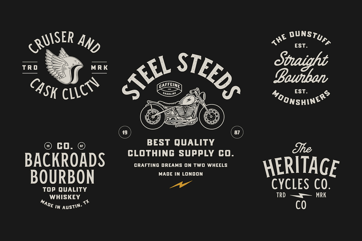 Oldschool Apparel logos 2, a Branding & Logo Template by Davide Bassu (Photo 10 of 11)