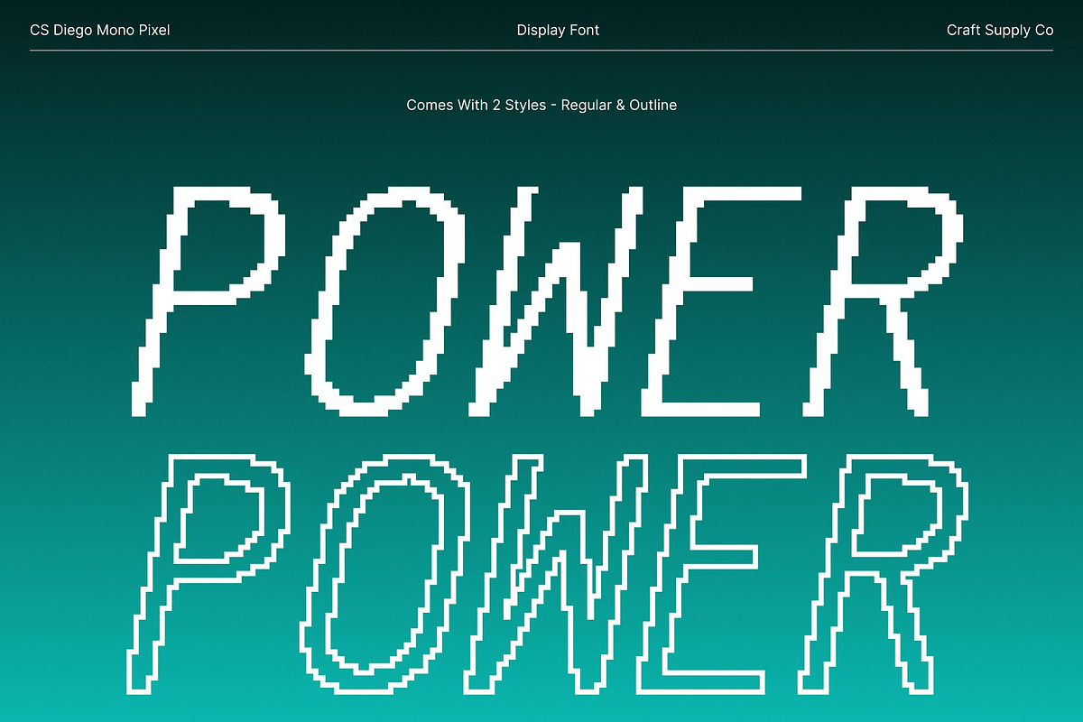 CS Diego Mono Pixel, a Sans Serif Font by Craft Supply Co. (Photo 4 of 8)