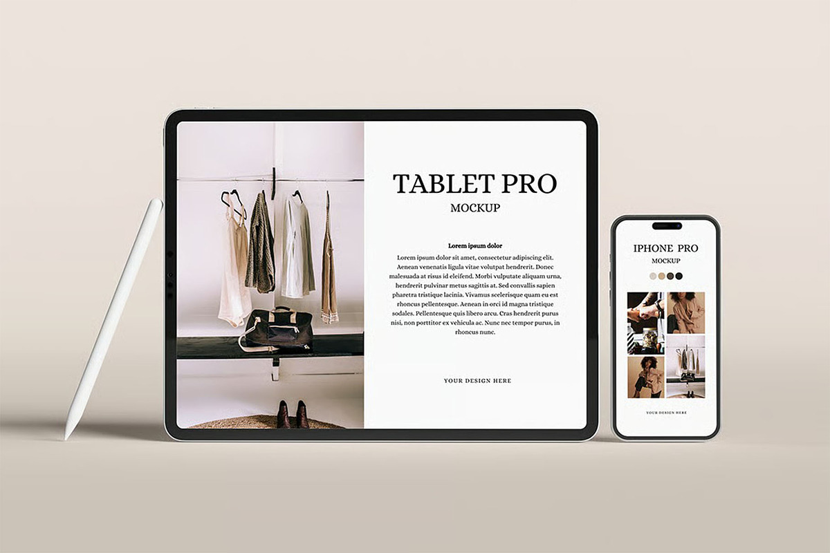 Tablet Pro & Phone Mockup, an iPad Mockup by zpackcreative (Photo 2 of 5)