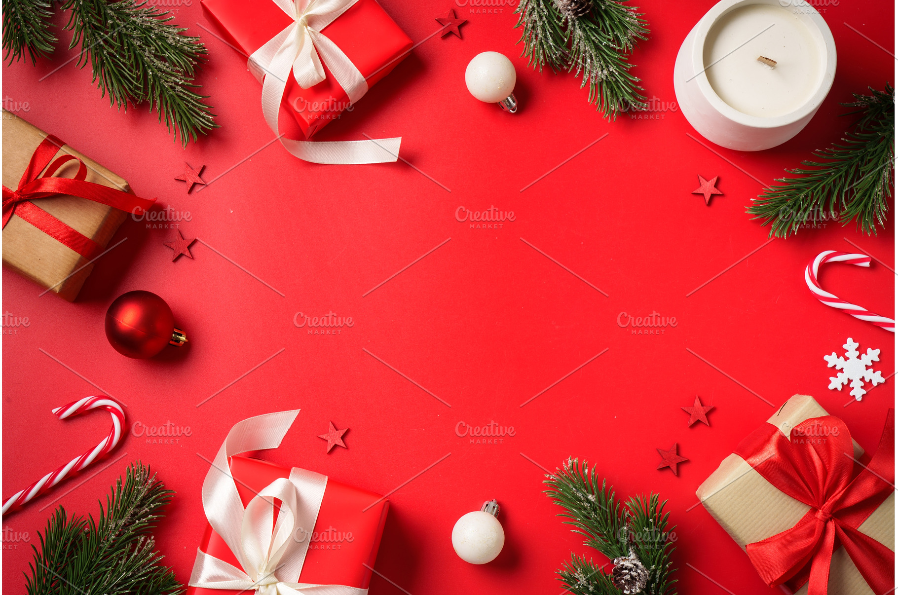 Christmas composition with gifts and, a Holiday Photo by Nadia-nb