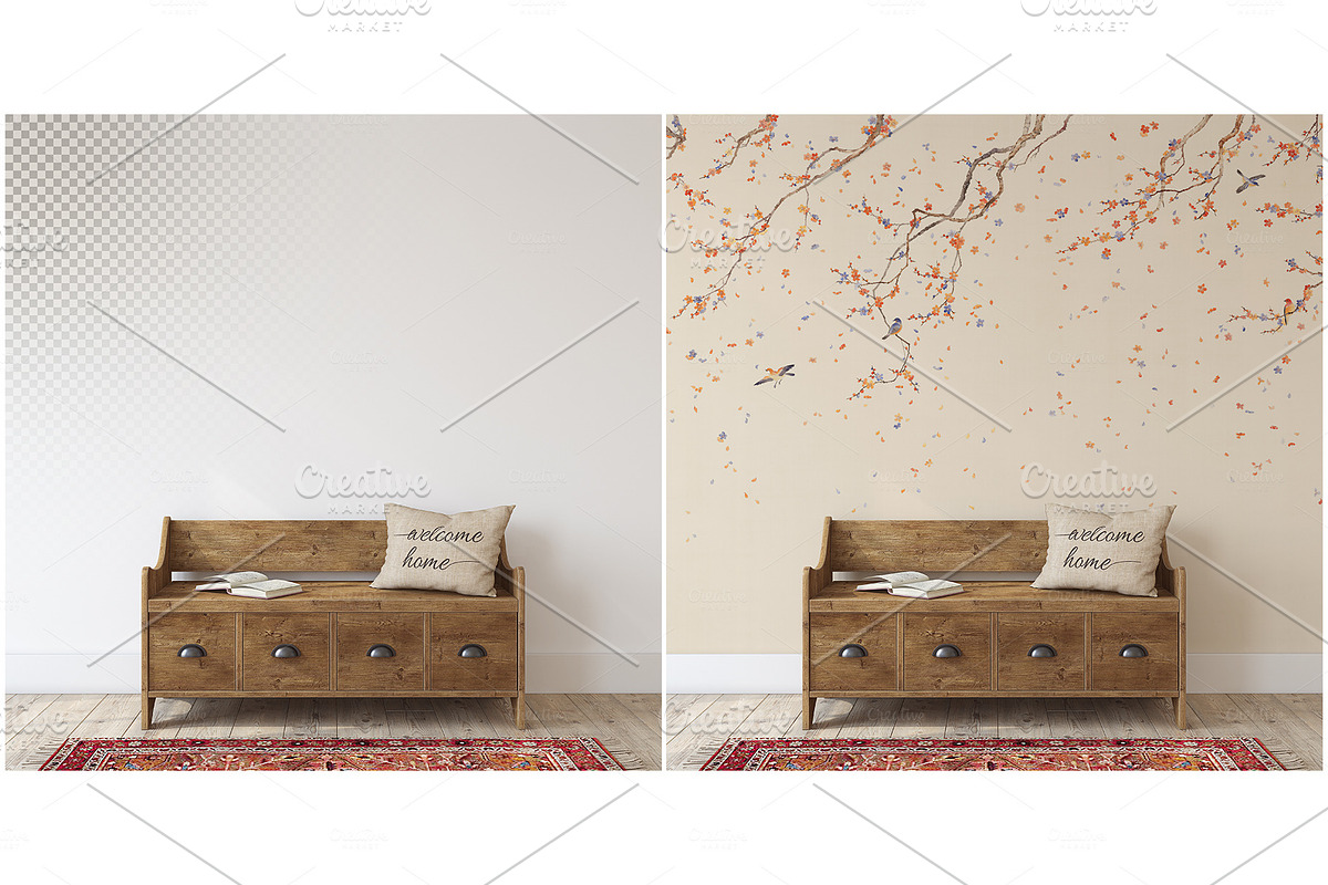 FARMHOUSE ENTRYWAY Wall&Frame Mockup, a Poster Template by MyHomeMockups (Photo 3 of 7)