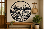 Japan Landscape Laser Cut SVG, an Object Graphic by DreamCafeArt (Thumbnail 2 of 3)