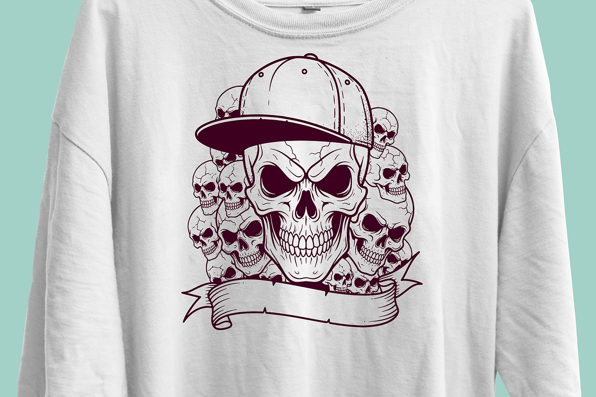 Skull Cap T-Shirt Design, an Object Illustration by Ahluva Studio (Photo 4 of 5)