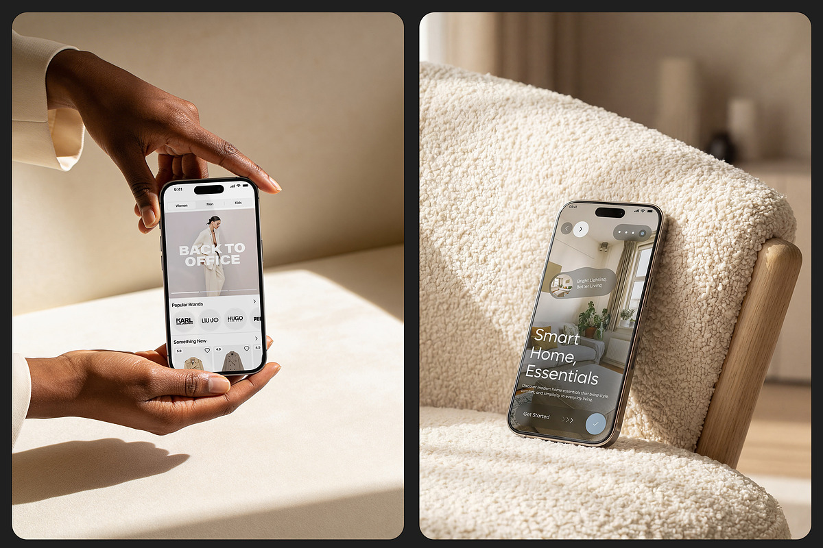 Hand Held Creamy Devices Mockups, a Device Mockup by Dikarte.Store (Photo 9 of 10)