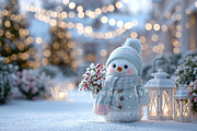 Pastel Snowman Digital Backdrop, a Background Photo by Winwin Design Art (Thumbnail 4 of 8)