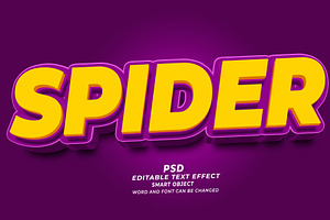 Spider PSD 3d Editable Text Effect