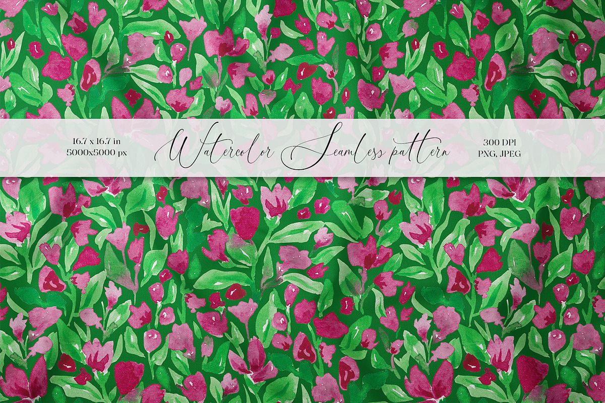 Pink florals seamless pattern, a Pattern Graphic by SirenaArt (Photo 1 of 11)