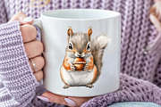 Watercolor Autumn Squirrel Clipart, an Illustration by Pixels.Craft (Thumbnail 6 of 7)