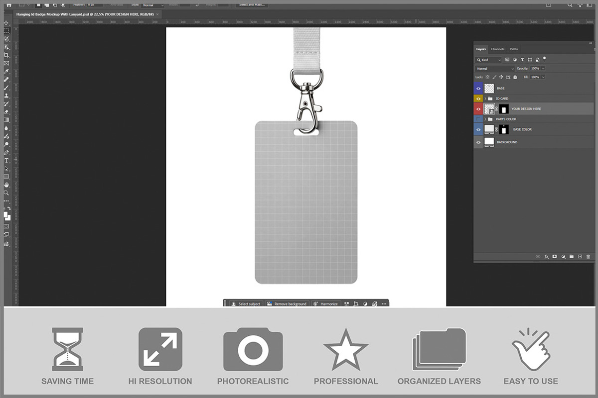 Hanging Id Badge With Lanyard PSD, an Advertising Mockup by Bruno's Shop (Photo 2 of 3)