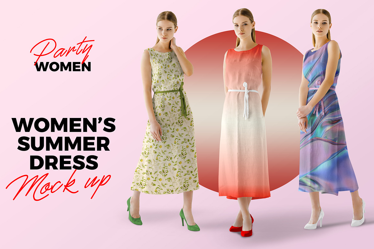 Women’s Summer Dress Mockup, an Apparel Mockup by PSD Market (Photo 1 of 7)