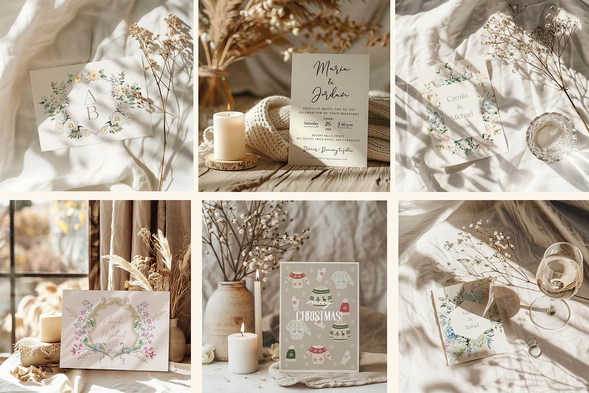 Seasonal Stationery Card Mockups., a Product Mockup by Designwork (Photo 7 of 11)