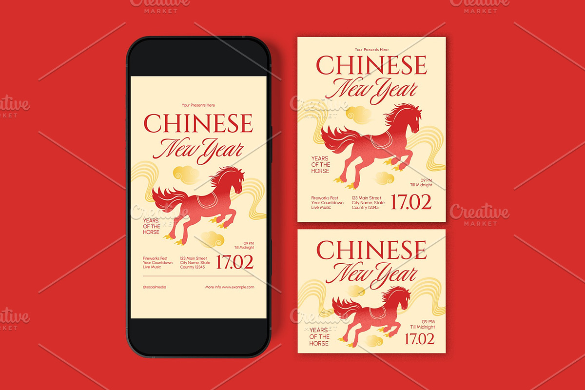 Chinese New Year Of The Horse Flyer, a Flyer Template by graphicook (Photo 3 of 3)