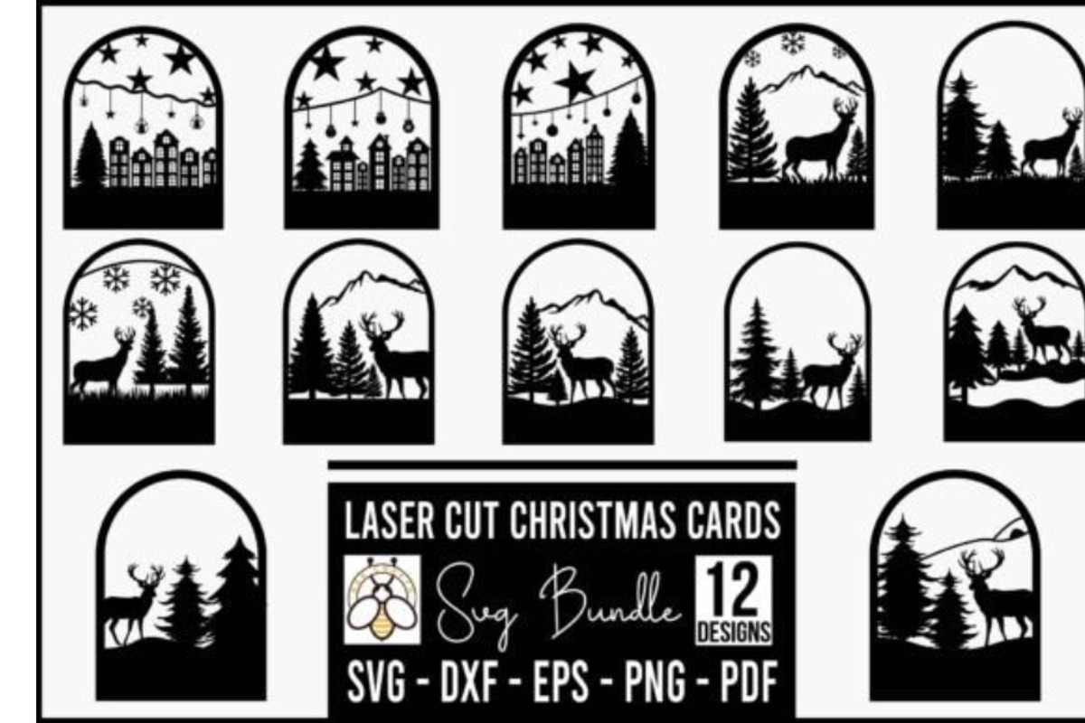 Laser Cut Christmas Cards, an Object Graphic by BeeCraftR (Photo 1 of 13)