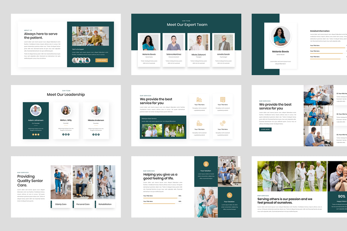 Nursing & Elderly Care PowerPoint, a Presentation Template by Biwarastudio (Photo 3 of 5)
