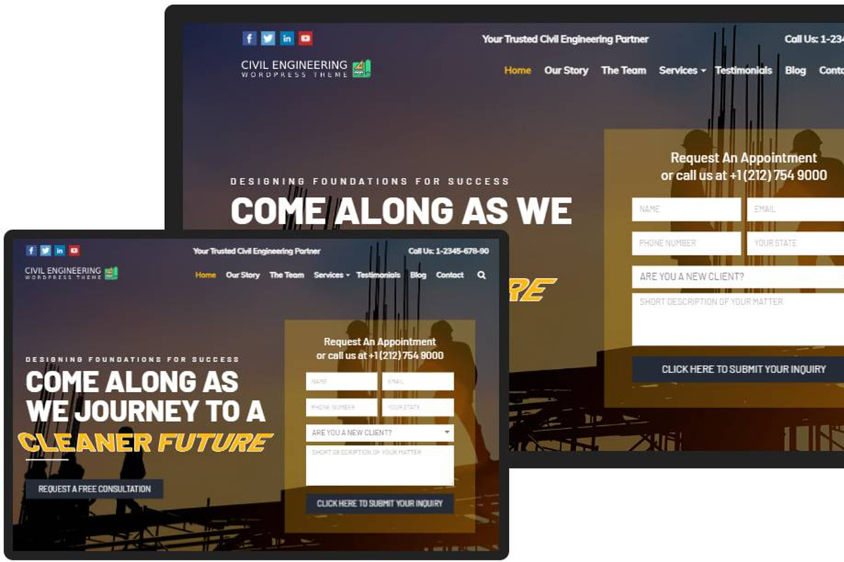 Civil Engineering WordPress Theme preview 6