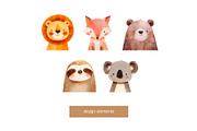 Cute Animals Portraits, a Decorative Illustration by MilaCreator (Thumbnail 4 of 7)