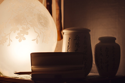 Jars of Chinese tea , night light