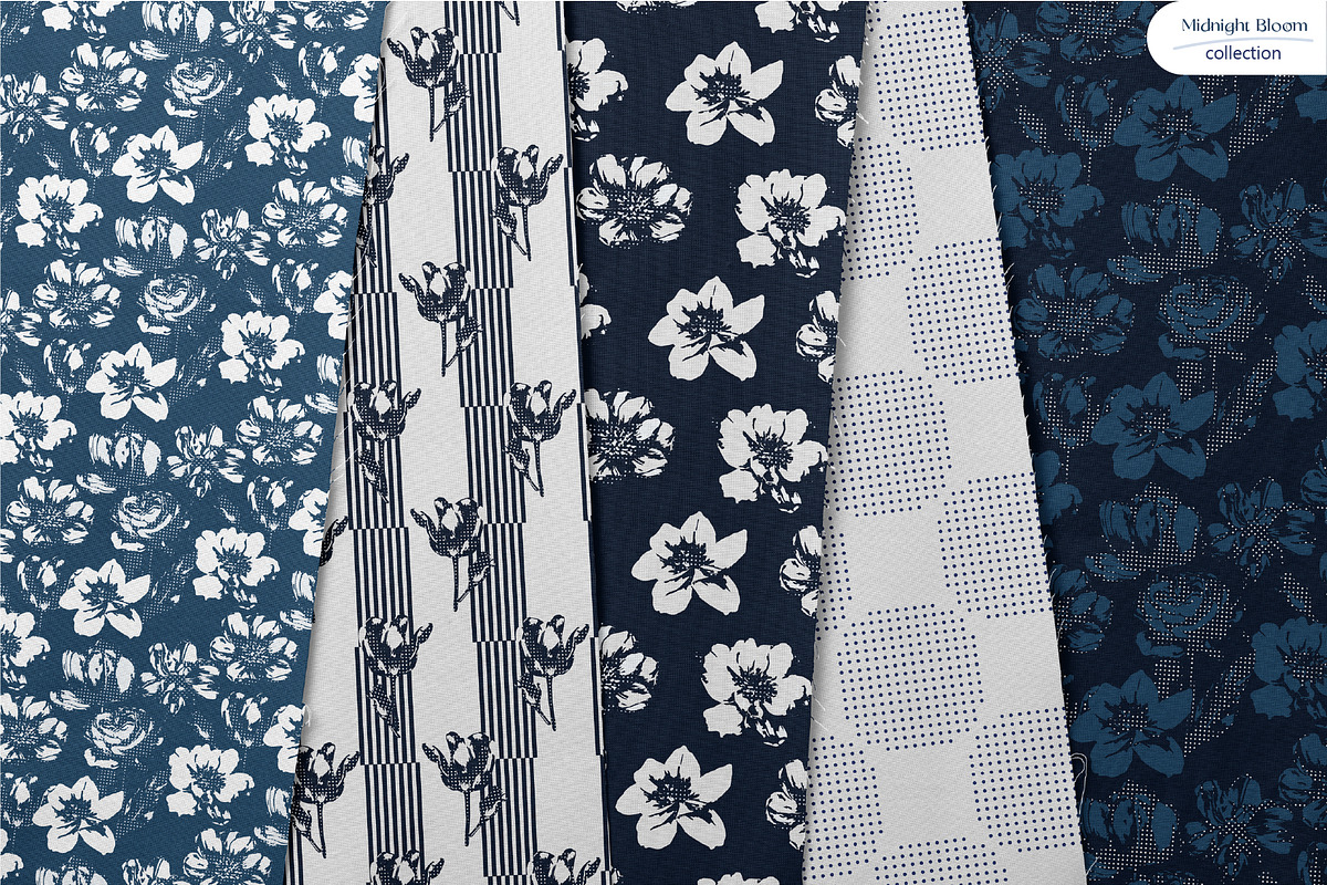 Midnight Bloom - Seamless Patterns, a Pattern Graphic by InaCorart (Photo 2 of 11)