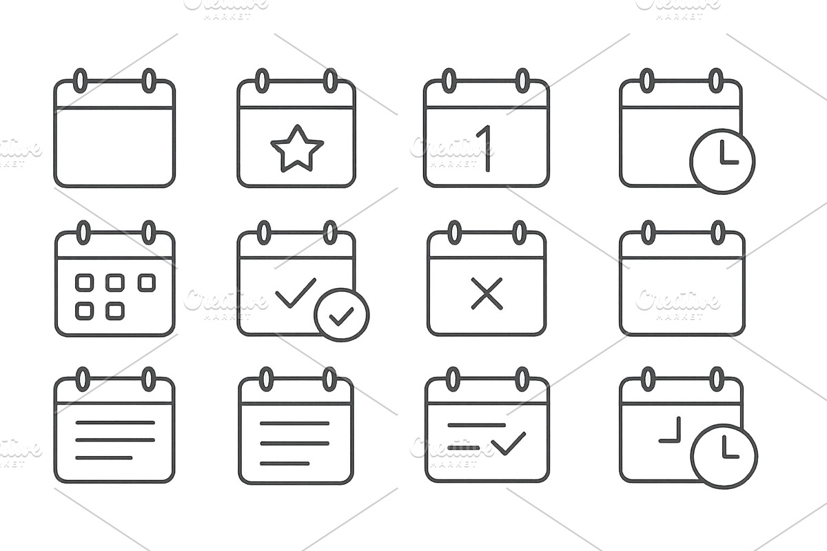 Calendar icon collection showcasing, an Object Illustration by ZinetroN
