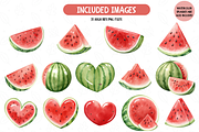 Watercolor Sweet Watermelon Clipart, an Illustration by TatiMockup (Thumbnail 3 of 5)