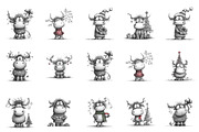 Cute Holiday Highland Cow Christmas, an Illustration by designcity5 (Thumbnail 2 of 5)