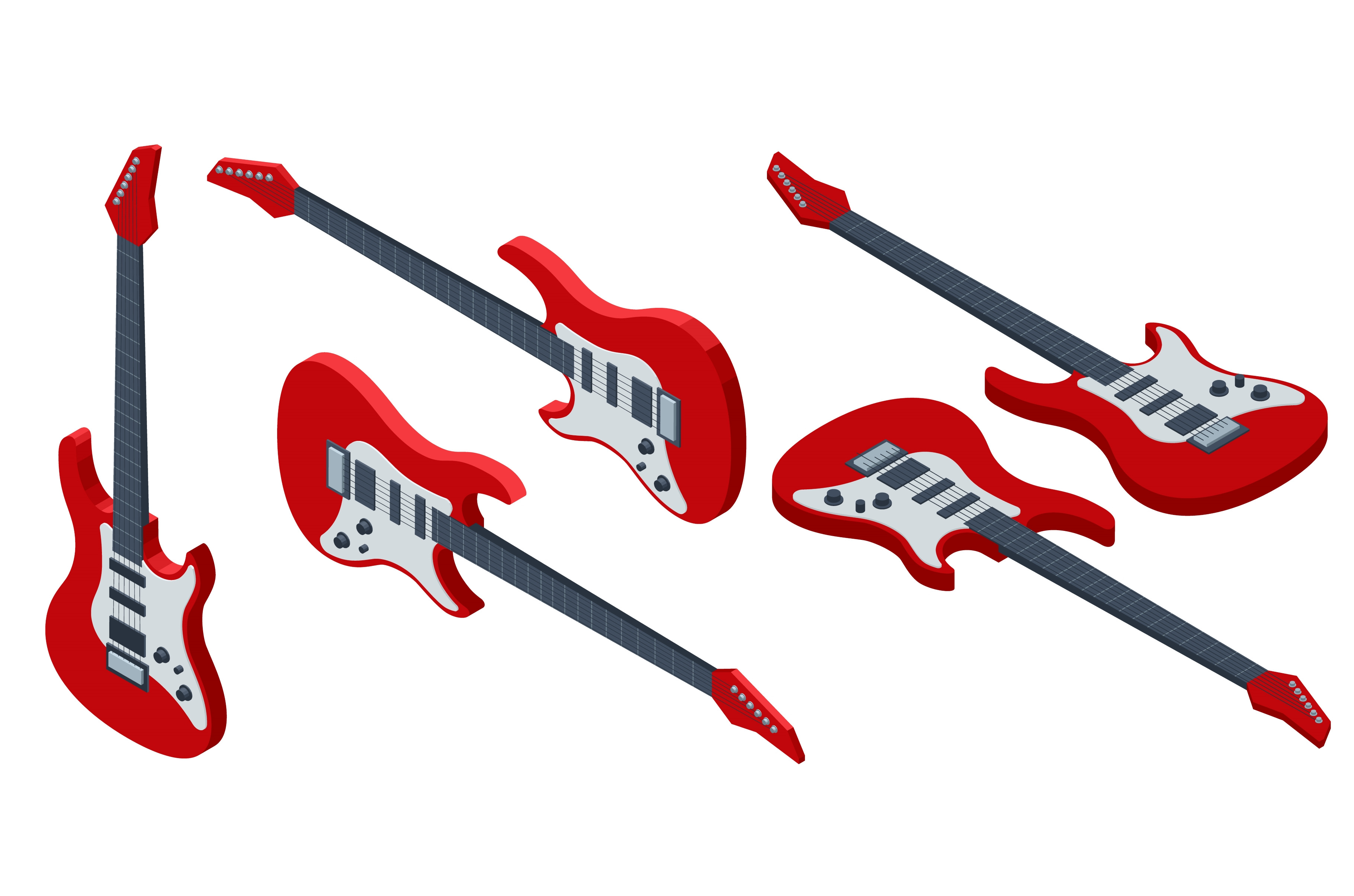 Isometric Realistic Electric Guitar by Golden Sikorka | Creative Market