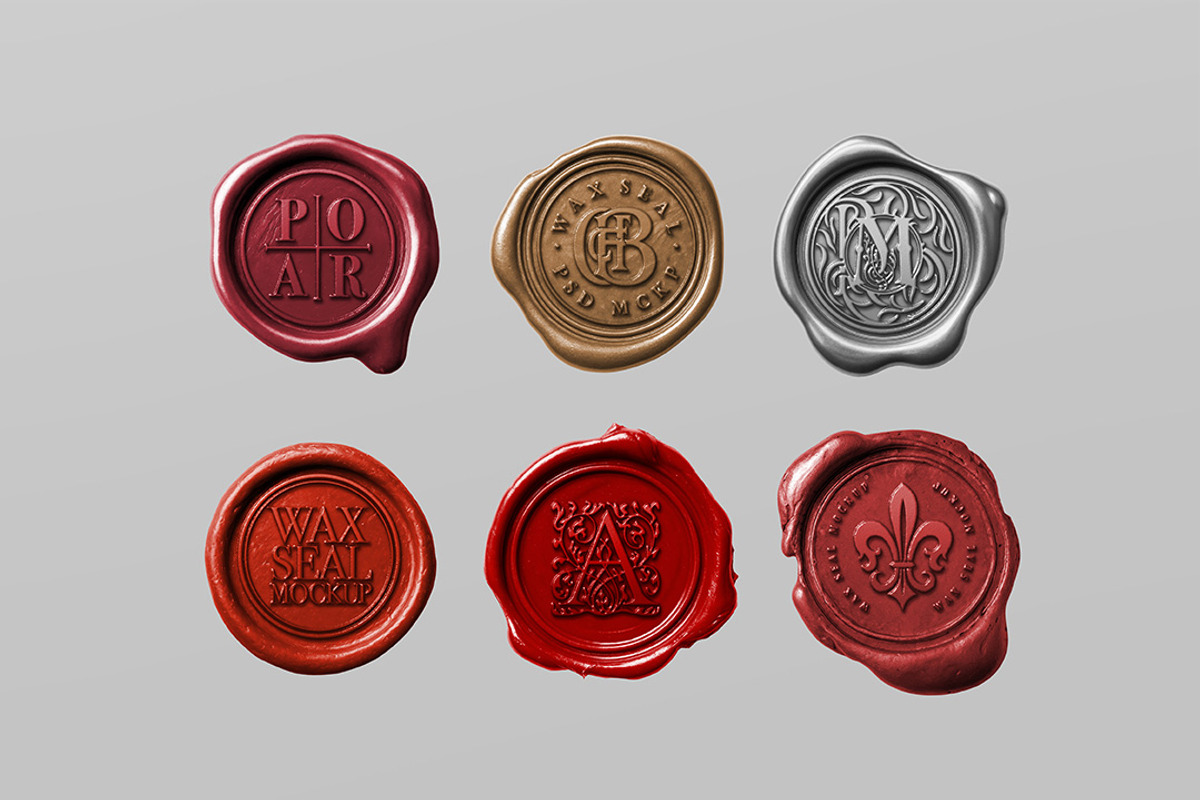 Wax Seal Mockup Set – 6 Stamps, a Product Mockup by Avelina Studio (Photo 1 of 3)
