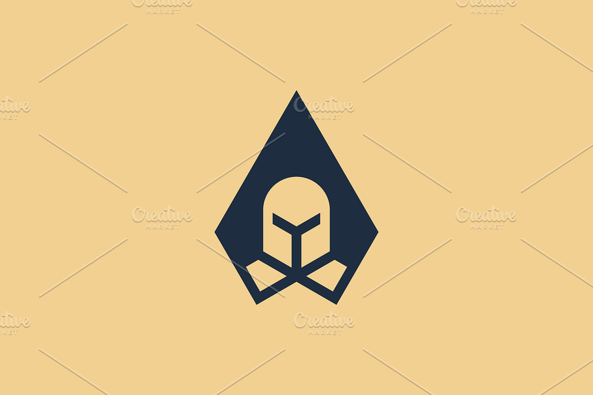 elegant spartan warrior spear logo, a Branding & Logo Template by Rasagama Studio