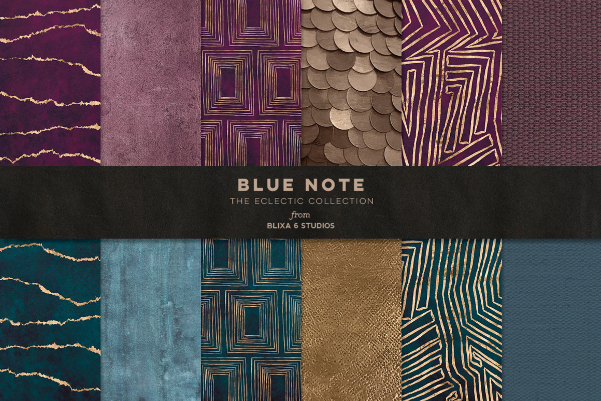 Blue Note Golden Abstract Graphics, a Pattern Graphic by Blixa 6 Studios (Photo 1 of 3)