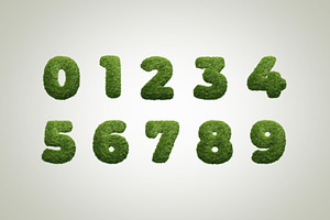 Grass Text 3D Letters Set