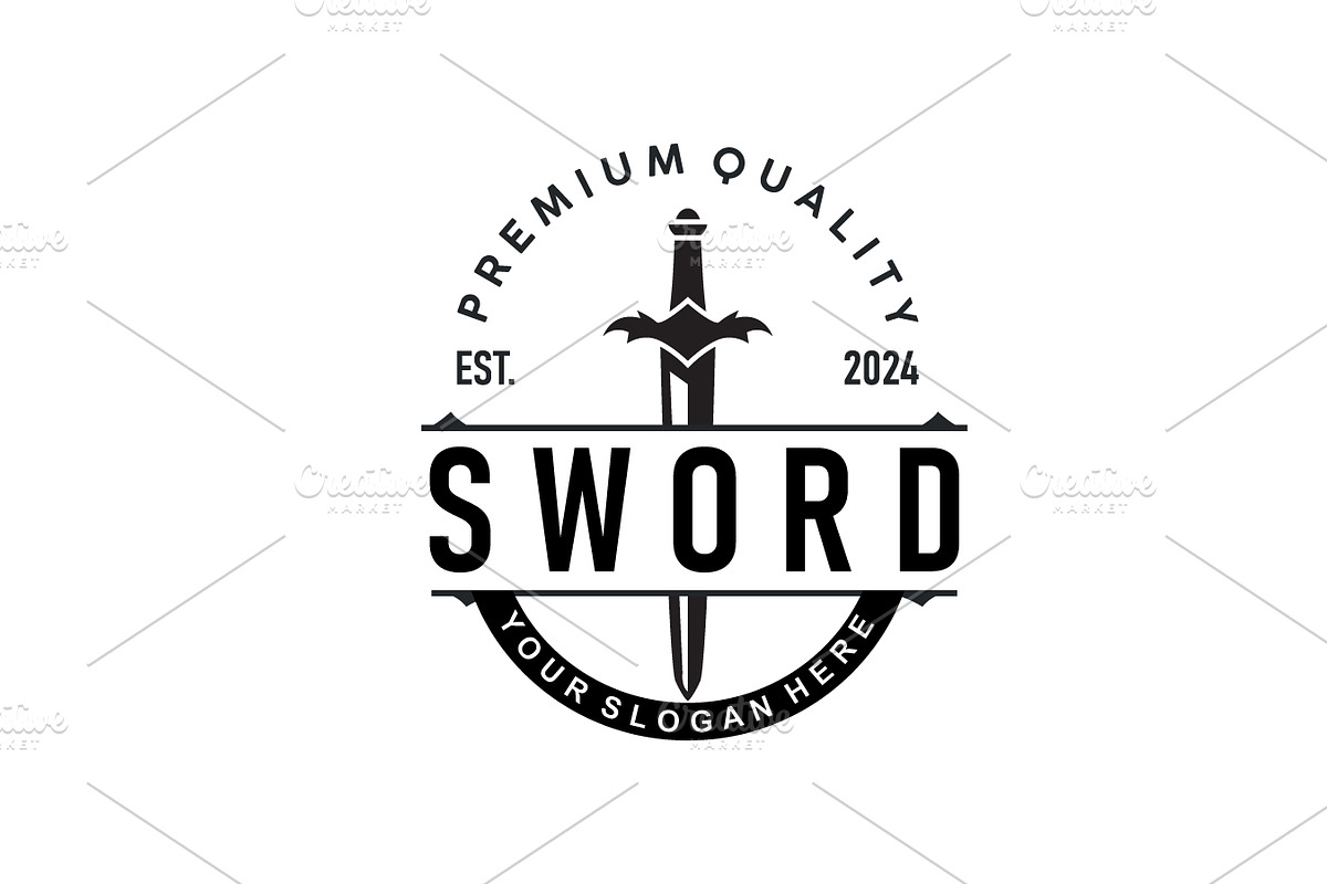 Black silhouette design logo sword, a Branding & Logo Template by Maylianaw28