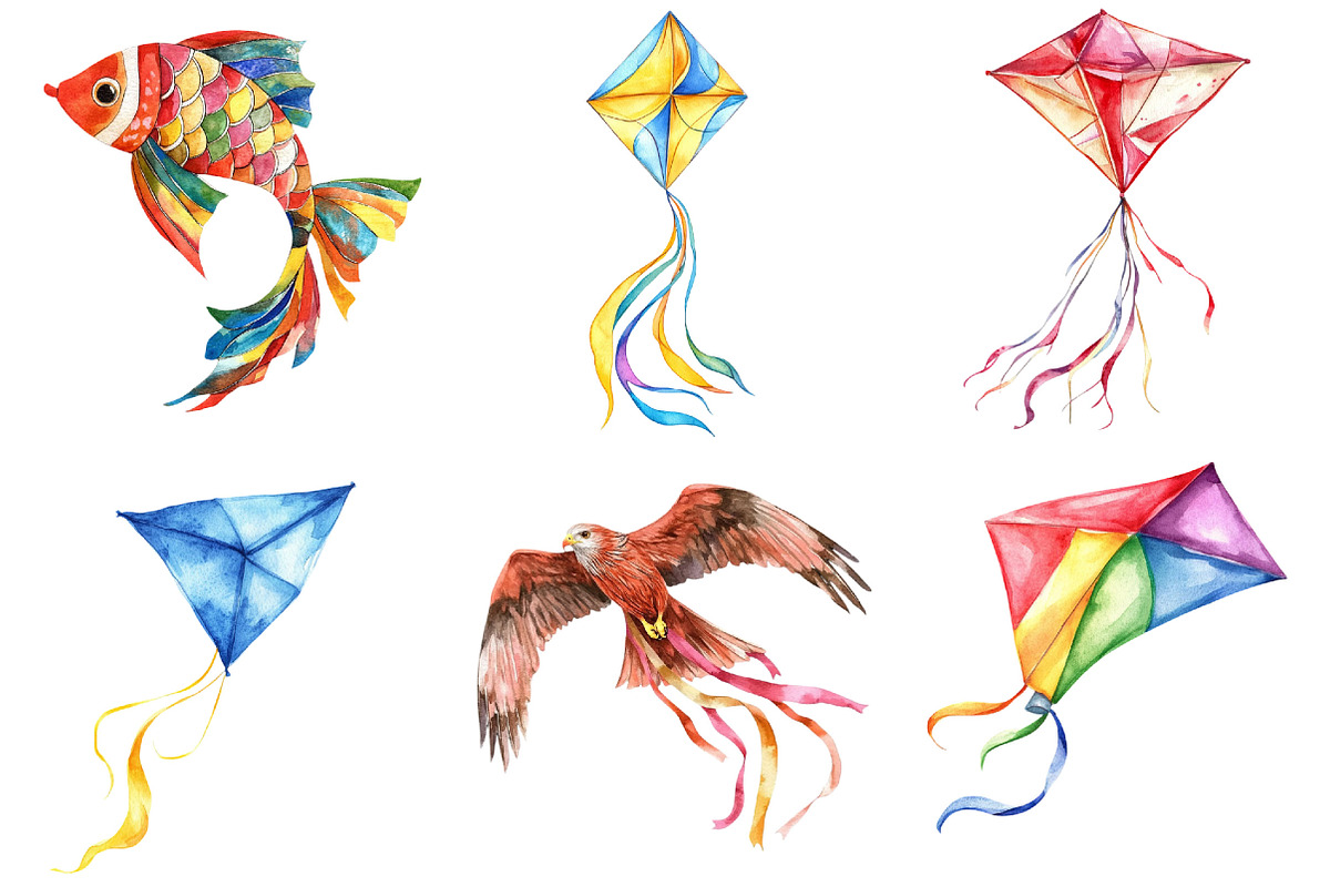 Beautiful Kite Clipart Bundle, an Illustration by Pixels.Craft (Photo 3 of 9)
